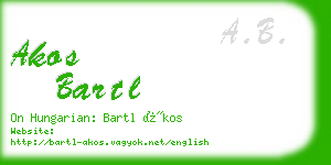 akos bartl business card